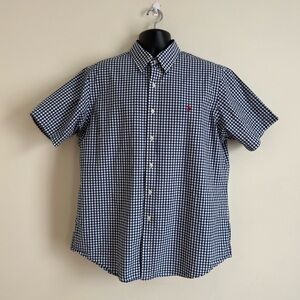 Ralph Lauren Men’s Blue & White Plaid Short Sleeve Button Down Shirt Sz xl